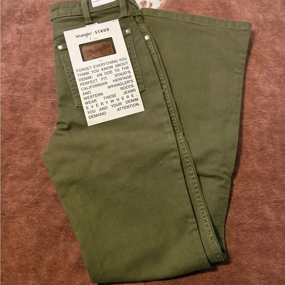 NWT green wranglers x straut jeans - Picture 2 of 5